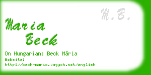 maria beck business card