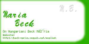 maria beck business card